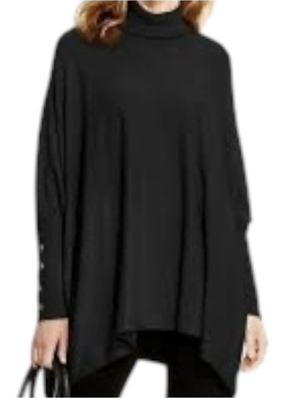 Alfani Black Turtleneck Oversized Sweater, Size M, Gently Used